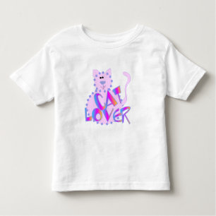Camiseta Infantil Amante cor-de-rosa do gato