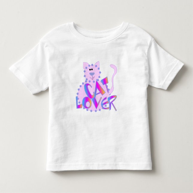 Camiseta Infantil Amante cor-de-rosa do gato (Frente)
