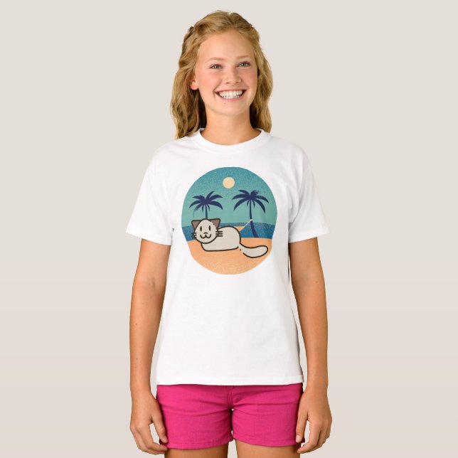 Camiseta Infantil Amante de Gatos (Frente Completa)