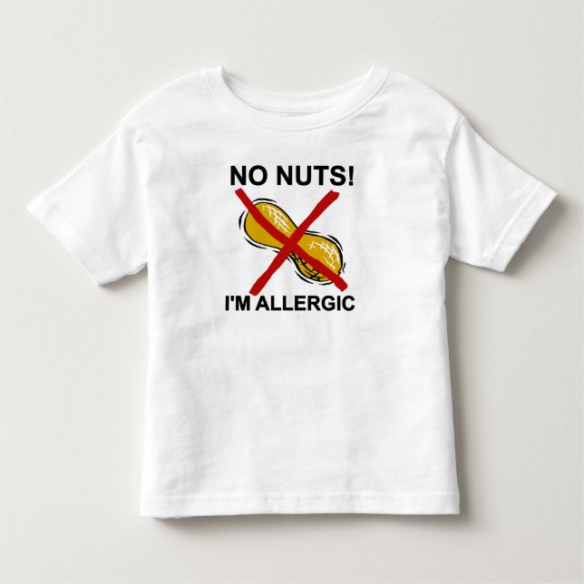Camiseta Infantil Amendoim NENHUNS loucos eu sou alérgico (Frente)