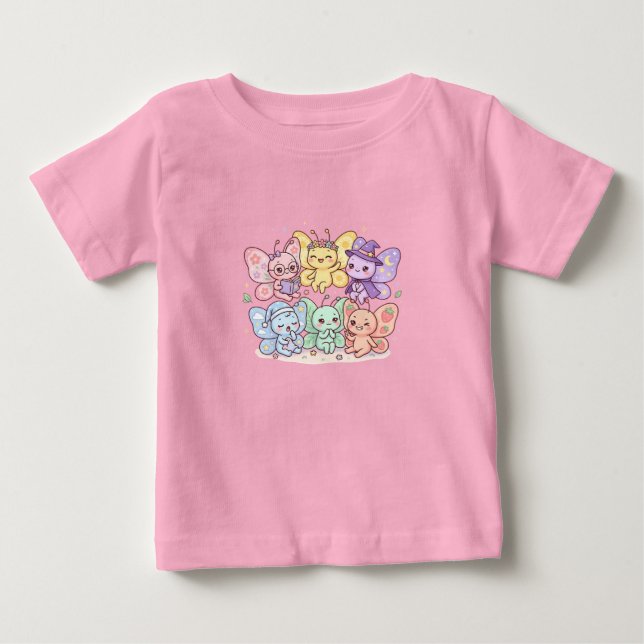 Camiseta Infantil Amigos Borboleta Fada Fofa (Frente)