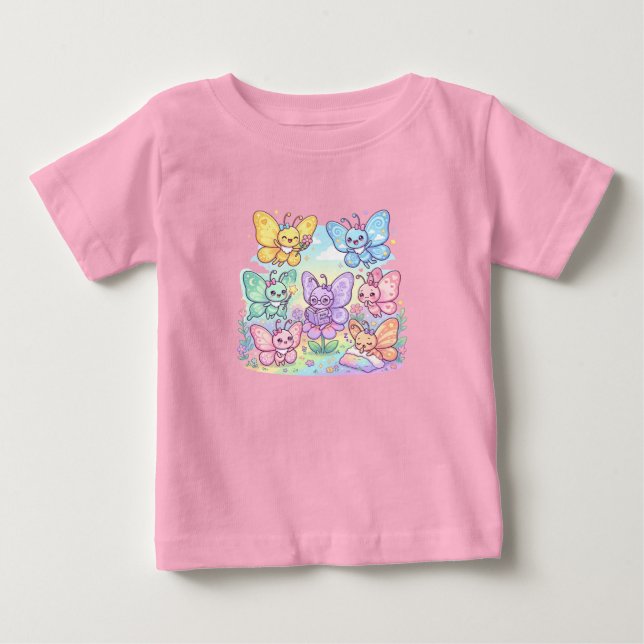 Camiseta Infantil Amigos Borboleta Fofa (Frente)