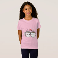 Camiseta Infantil Amigos de Caneca de Café Fofa