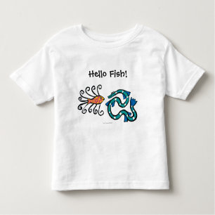 Camiseta Infantil Amigos ilustrados coloridos dos peixes