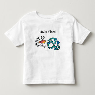 Camiseta Infantil Amigos ilustrados coloridos dos peixes