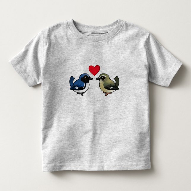 Camiseta Infantil Amor Azul de garganta negra (Frente)