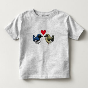 Camiseta Infantil amor azul Preto-throated