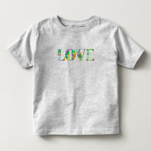 Camiseta Infantil "Amor" com Flores