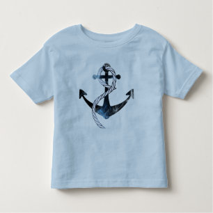 Camiseta Infantil Âncora de navios azuis