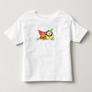Camiseta Infantil Animais de Festa Tigre e Leão