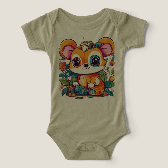 Camiseta Infantil Animal Vetor Desenho com Cor (Design frontal)