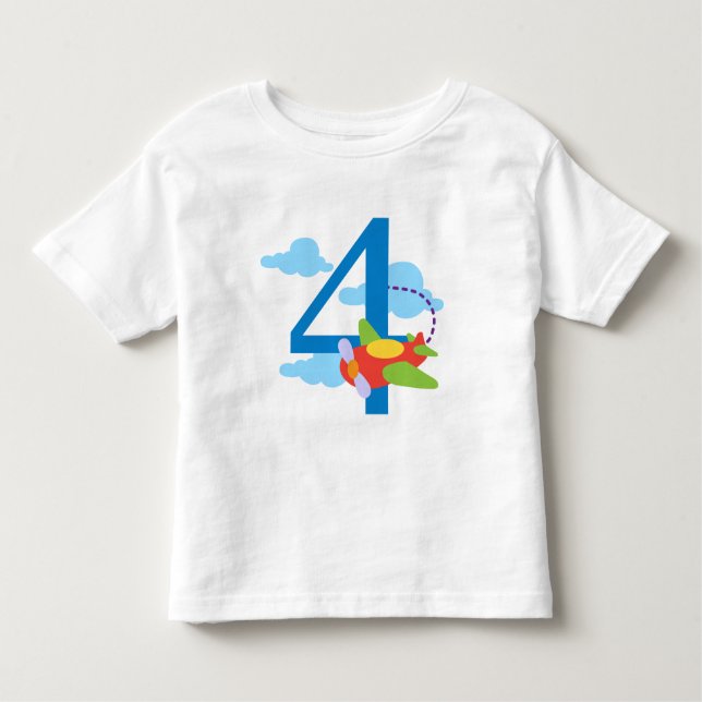 Camiseta Infantil aniversário familius.png de 4 aviões (Frente)