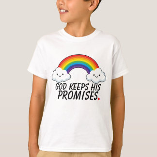 Camiseta Infantil Arco-Íris Deus Cumpre Suas Prome