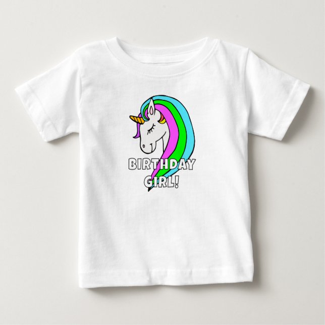 Camiseta Infantil Arco-Íris Unicórnio Menina Anive (Frente)