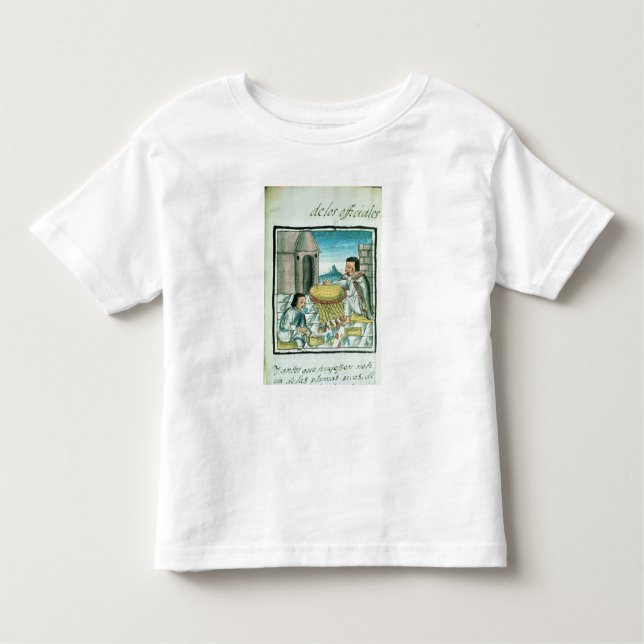 Camiseta Infantil Artesões astecas da pena no trabalho (Frente)