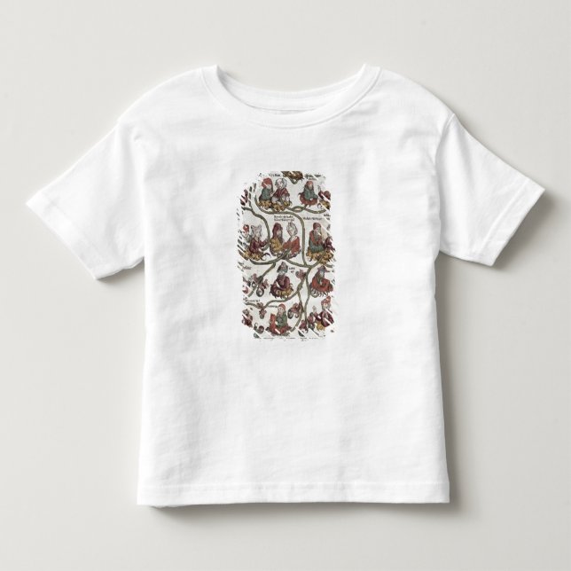 Camiseta Infantil Árvore genealógica de Laban (Frente)