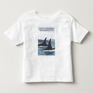 Camiseta Infantil As baleias #1 da orca - mova Townsend, Washington