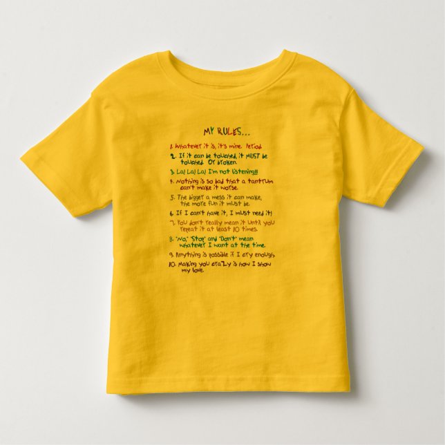Camiseta Infantil As regras da criança (Frente)