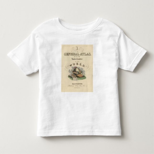 Camiseta Infantil Atlas geral do frontispício do mundo (Frente)