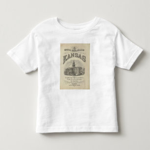 Camiseta Infantil Atlas oficial do estado de Kansas do frontispício