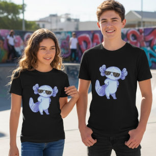 Camiseta Infantil Axolote Óculos de Sol Legal