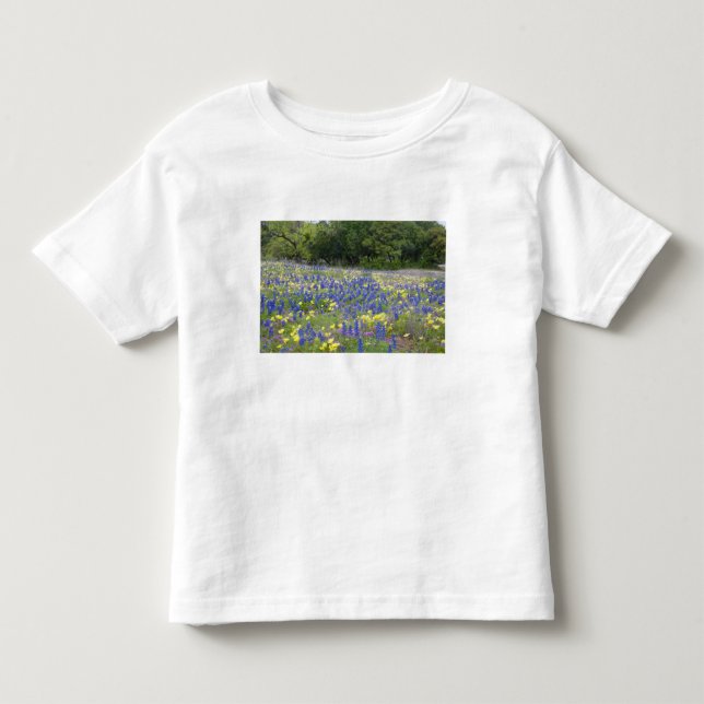 Camiseta Infantil Azulbonetes, prímula e flox (Frente)