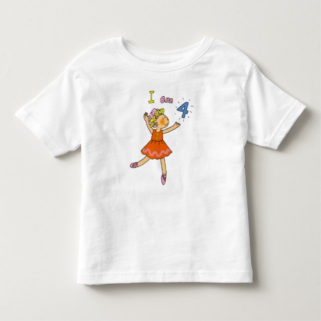 Camiseta Infantil bailarina de 4 anos (Frente)