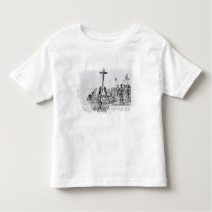 Camiseta Infantil Balboa que setting-up a cruz na costa