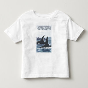 Camiseta Infantil Baleias #1 da orca - Anacortes, Washington