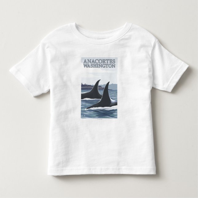 Camiseta Infantil Baleias #1 da orca - Anacortes, Washington (Frente)