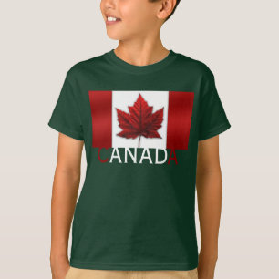 Camiseta Infantil Bandeira do Canadá Camisetas de