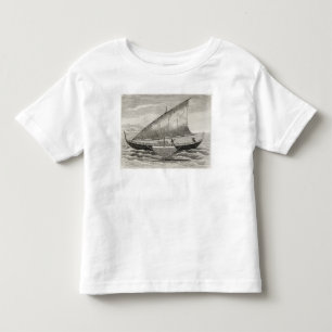 Camiseta Infantil Barco das ilhas de Mortlock com guiga