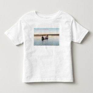 Camiseta Infantil Barco de pesca Eskimo no rio