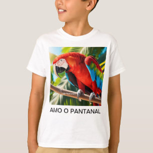 Camiseta Infantil Básica Arara Vermelha