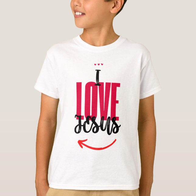 Camiseta Infantil Básica I Love Jesus (Frente)