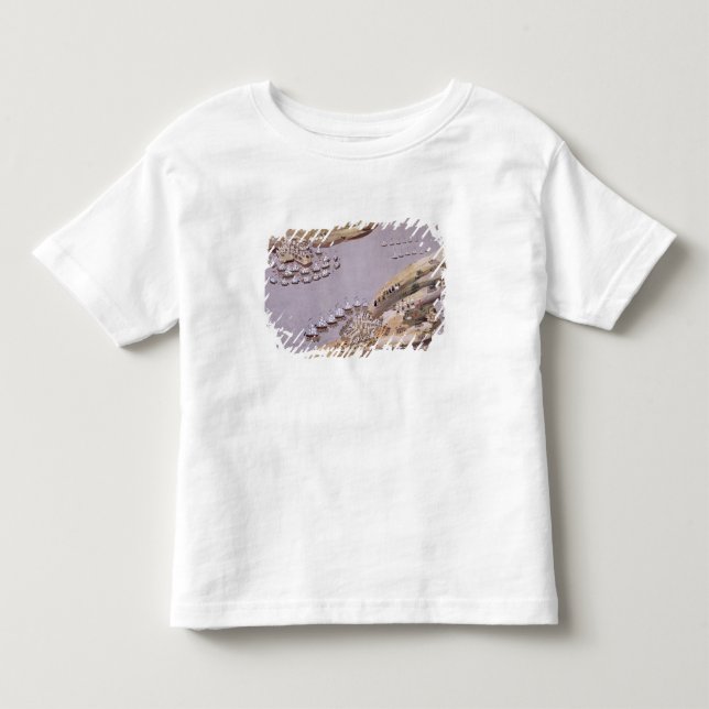Camiseta Infantil Batalhas para as ilhas de Crete e de Samos, placa (Frente)