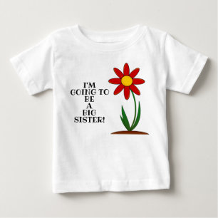Camiseta Infantil Bebê Irmã Mais Velha Flor