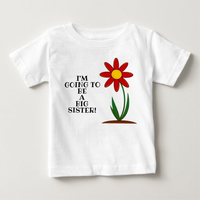 Camiseta Infantil Bebê Irmã Mais Velha Flor (Frente)