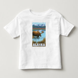 Camiseta Infantil Bebendo dos alces no lago - Wrangell, Alaska