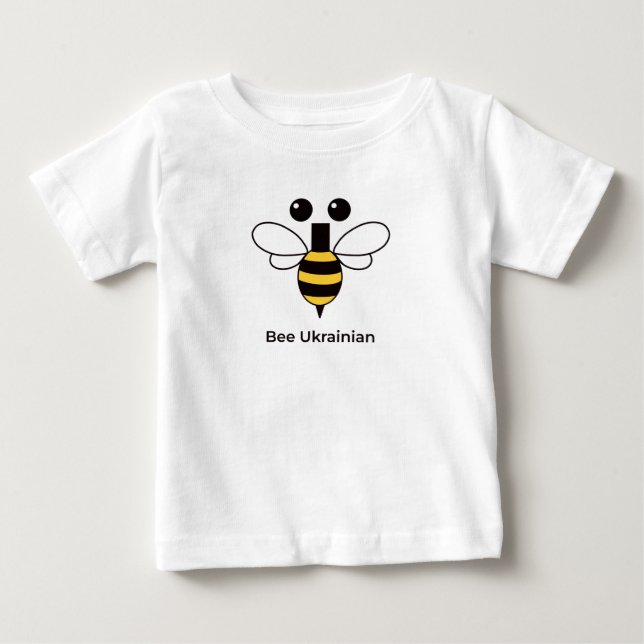 Camiseta infantil Bee ucraniano fofo (Frente)