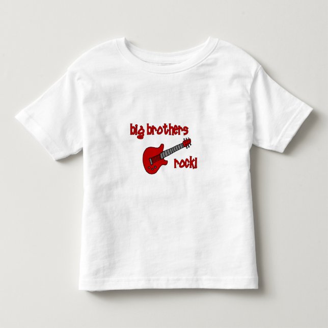 Camiseta Infantil Big Brothers Rock! Com Violão (Frente)
