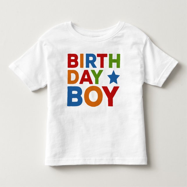Camiseta Infantil Birthday Boy Multi Colour (Frente)
