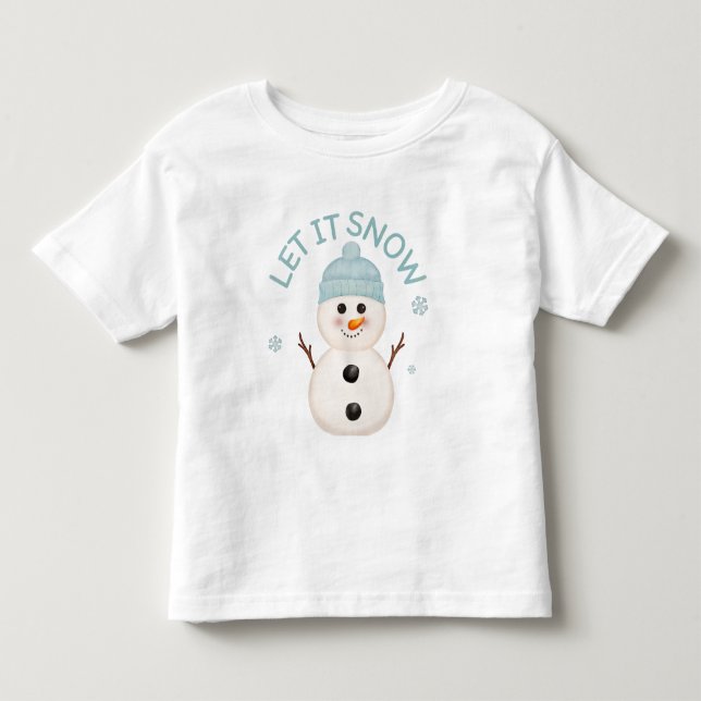 Camiseta Infantil Bonito Deixe Nevar Boneco de Nev (Frente)