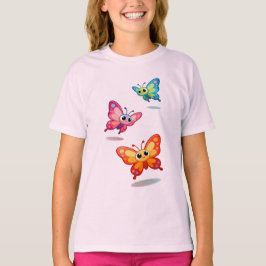 Camiseta Infantil Borboletas Coloridas Fofas