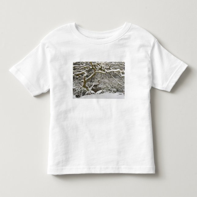 Camiseta Infantil Bordo japonês coberto de neve (Frente)