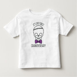 Camiseta Infantil Boys First Cranioversary Skull com Bowtie