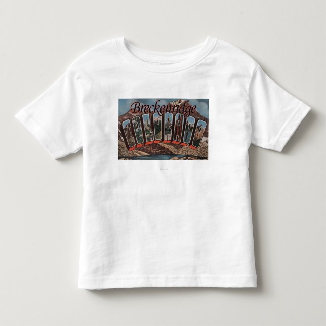 Camiseta Infantil Breckenridge, Colorado - grandes cenas da letra (Frente)