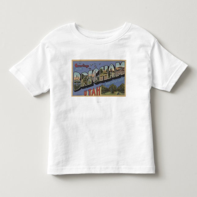 Camiseta Infantil Brigham, letra ScenesBrigham de UtahLarge, UT (Frente)