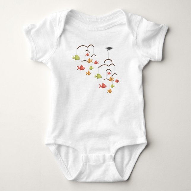 Camiseta infantil brinquedo de peixe pendurado (Frente)