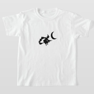 Camiseta Infantil-Bruxa Voadora Aranha Assustadora